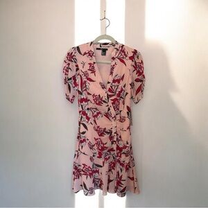 JAYGODFREY Earle Fit and Flare Spring Floral Ballon Sleeve Mini Dress Size 0